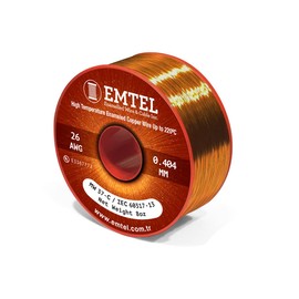 Emtel 26 AWG - 8 oz (650 feet) Magnet Wire - Enameled Copper Wire for Electrical Motor Transformer Magnetic Coil 220°C (428°F) Thermal Class - Double Insulated Winding Wire