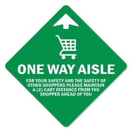 Public Safety Sign One Way Aisle for Your Saftety Non-Slip Floor Graphic | 12 Pack of Floor Marker Vinyl Decal| Protect Your Business, Work Place & Customers | Made in The USA