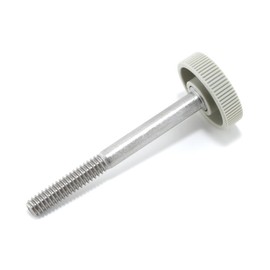 1/4"-20 x 2-1/2" Thumb Screw Stainless Steel - Gray Knurled Round Plastic Oversized Knob - Standard/Coarse Thread Thumbscrew - Length: 2.500" - Proudly Built in USA - Package of (4)