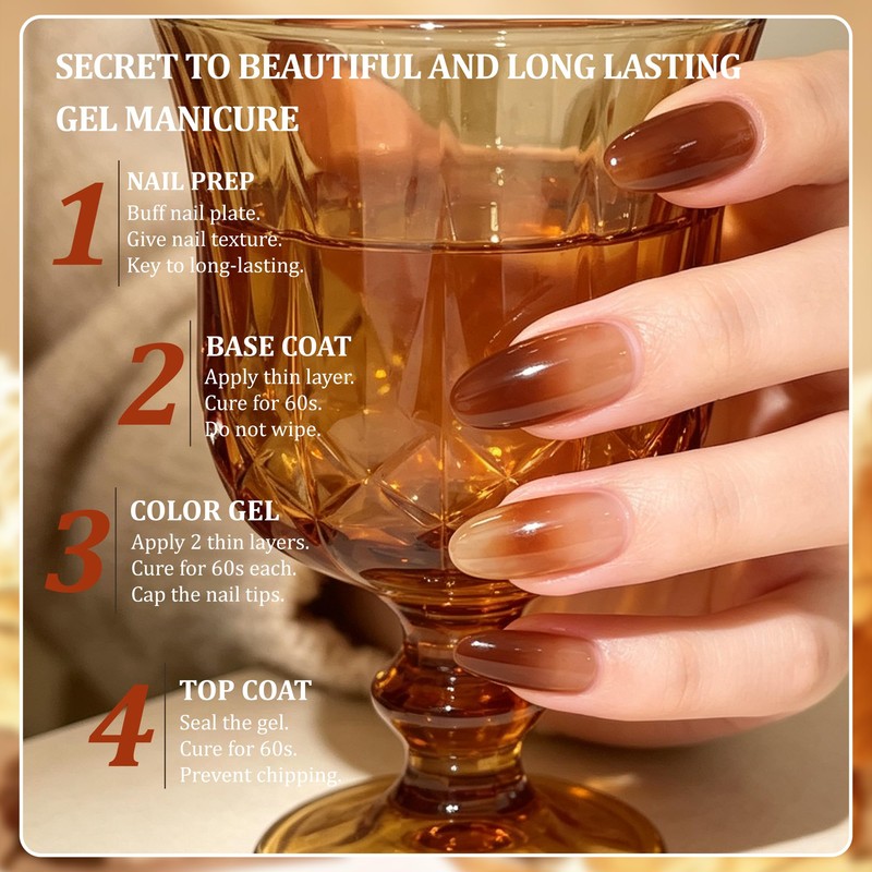 Jelly Sheer Tortoise Gel Nail Polish 15ML UV Light Cure