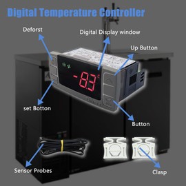 XR03CX-4N0F1 for Dixell Temperature Controller 120V Digital Thermostat Controller for Refrigerator Freezer Replace W0302186 XR03CX XR03CX-4N1C0