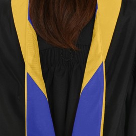 Endea Graduation Masters Hood for Science, Mathematics, Political Science, College Degrees - University Academic Regalia (Gold/Royal Blue/Gold)