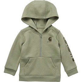 Carhartt Baby Boys Long-Sleeve Half-Zip Hooded Sweatshirt, Jade, 24M