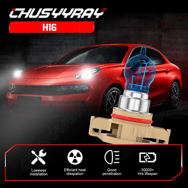 CHUSYYRAY Halogen PS24W 5202 H16 55W 5000K White Two Bulbs