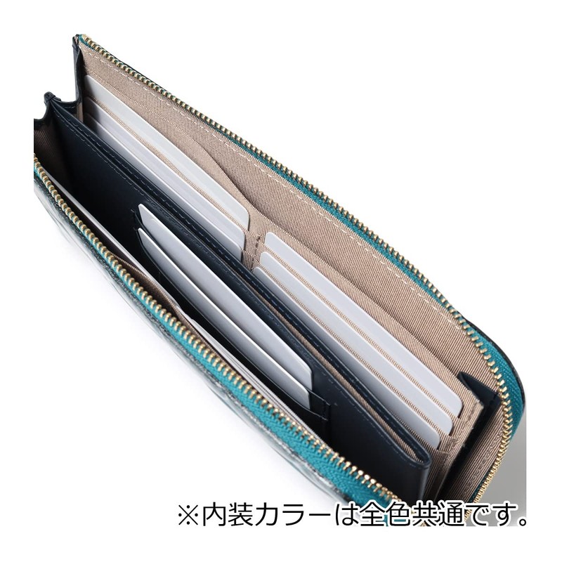 Arcan 1216-632 Long Wallet, L-Shaped Zipper, Genuine Leather, Women's, Tail