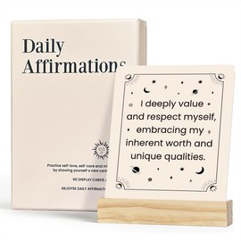 Gejoyse 60 Intelligent Change Mindful Affirmation Cards for Women with Display Stand Inspirational Motivational Positive Daily Cards for Women Spiritual Self Care Gifts for Women Friend Her