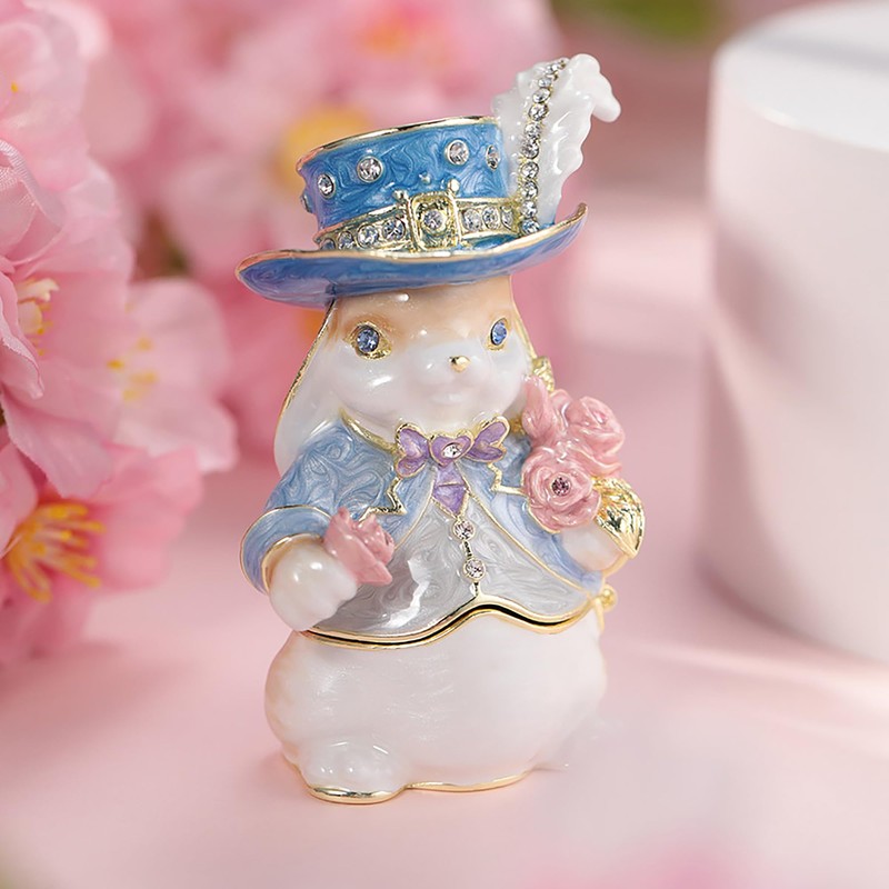 Rabbit Series Rabbit Baron Rabbit Lady (Spring Color) Figurine, Rabbit,