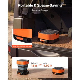 Portable Cordless Power Washer 2.64 Gal Tank 109 Max PSI 0.79 Max GPM 3 Nozzles Foldable High Pressure Cleaner Flexible 78.7 I"Default: Default