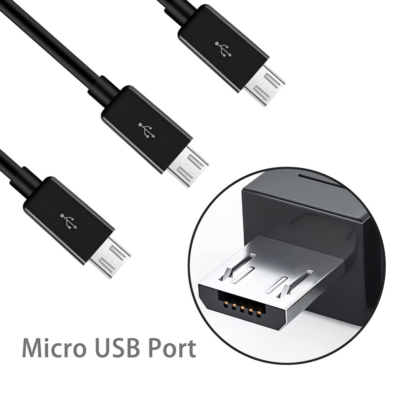 GELRHONR Short Micro USB Splitter Cable,3 in 1 USB 2.0