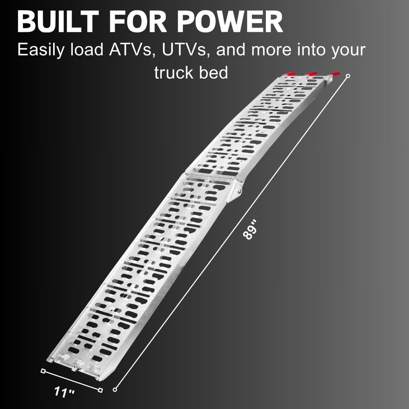 VENDAV Aluminum Motorcycle Ramp for Pickup Trucks, 7.5 ft Folding