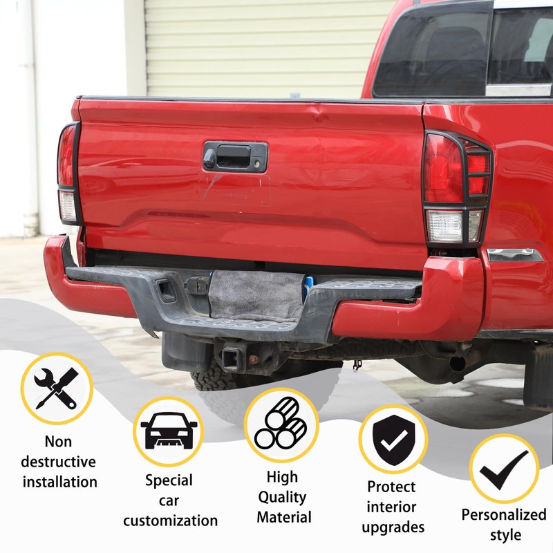 Tail Light Guard Covers Compatible with Toyota Tacoma 2016-2023, Rear