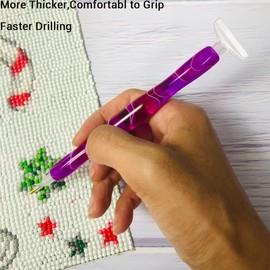 DIY Diamond Painting Pens, Hand-Turned Resin Diamond Painting Pen, Stylus Drill Pen for 5D DIY Diamond Dots Tool (Purple)