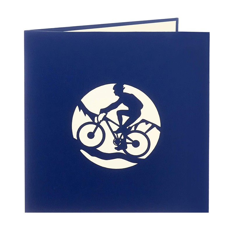 Rykamia Mountain Bike Pop Up Card, Blank Mountain Bike Card,