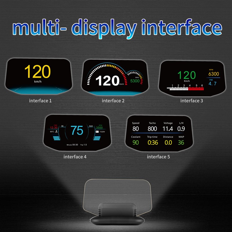 C1 OBD2+GPS LED OBD Car HUD Head up Display Speedometer