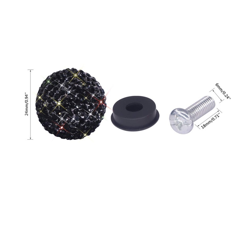 Bling Crystal Rhinestone Screw Caps Covers + Rust Resistant Stainless