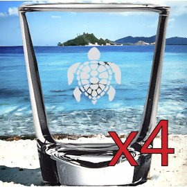 Unbranded Sea Turtle x4 Shot Glasses Spirit Liquor Party 2 Oz Premium Customize Beach NEW