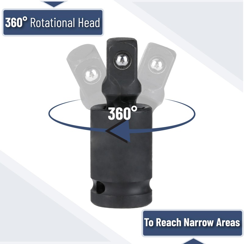 Bates- Impact Socket Adapter and Reducer Set, 10 pcs, 1/4"