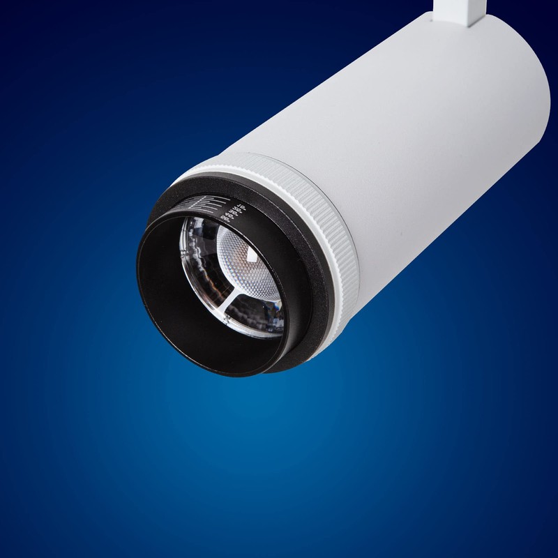 Mextronic 3-Phase Spotlight Warning White/Track Spotlight with Adapter, 20 W