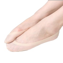 SUE&JOE Women's No Show Socks Ultra Low Cut Liner Socks Non Slip Nylon Invisible Hidden Socks for Flats (1pair Nude)