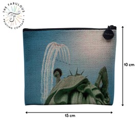 Tasche aus Leinen – Flugzeuge über der Freiheitsstatue New York – Kosmetiktasche aus Leinen in Leinenoptik – Geldbörse – 15 x 10 cm, Freiheitsstatue, 15 x 10 cm, Kosmetiktasche