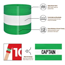 VerteLife Captain Band Player's Armband for Football and Rugby, Rubber Elastic Bracelet, Captain Bracelet, Captains Bracelet for Adults - Blue