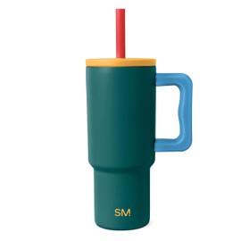 Simple Modern Kids 24 oz Tumbler with Handle and Silicone Straw Lid | Spill Proof and Leak Resistant | Reusable Stainless Steel Bottle | Gift for Kids Boys Girls | Trek Collection | Scout Mix