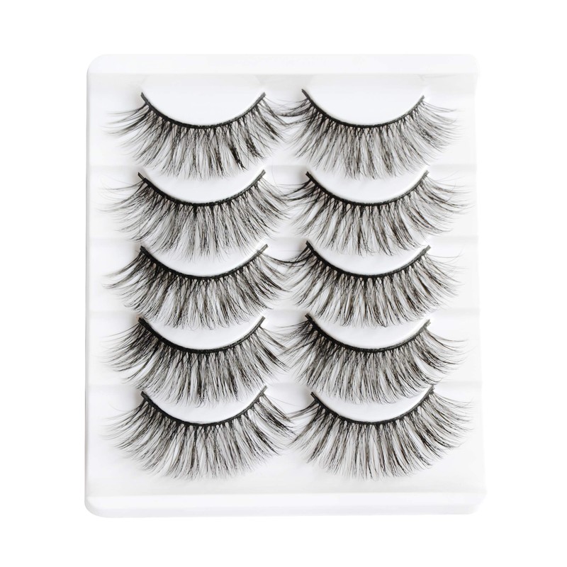 5 Pairs False Eyelashes Natural Fake Eyelashes Fluffy Hand-made Eyelashes