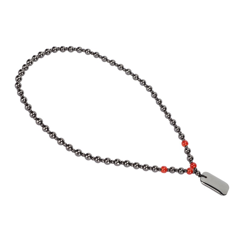 Terahertz Beaded Necklace Fashionable Rectangular Pendant Soreness Relief Energy Stone