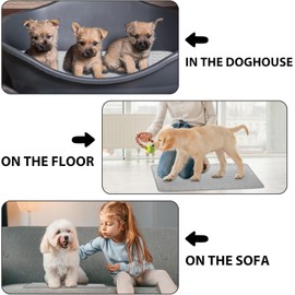 Dog Cooling Mat, Self-Cooling Ice Silk Cooling Mat for Dogs, Summer Cooling Mat, Washable Portable and No Gel Pet Soft Pad (Grey)