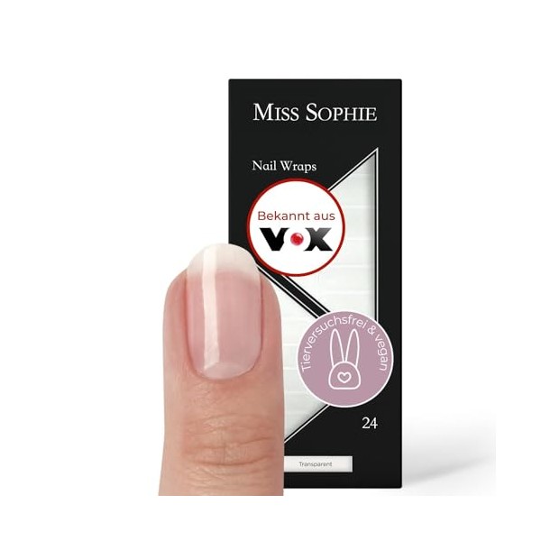 Original Miss Sophie Nagelfolien Transparent I 24 ultra-dünne Nagellack-Streifen I