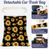 DELORIGIN Sunflower Print Car Trash Bag Hanging Garbage Bag with