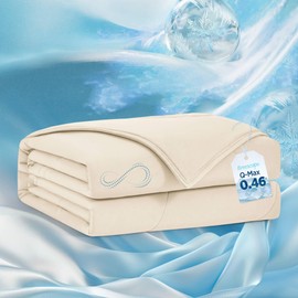 Breescape Cooling Comforter King Size - BlendTek™ Q-Max>0.46 Tech, Breathable Blanket for Hot Sleepers & Night Sweats Relief, Premium Lightweight Summer Bedding, 106x96 Inches, Ivory