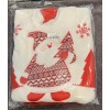 White Christmas Tree Skirt Red & White with Santa