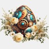 CafePress Elegant Steampunk Easter Egg Small Die Cut Sticker, 3"x4"