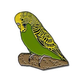 GBJUK Green & Yellow Budgie Bird Enamel Pin Lapel Badge with Butterfly Clasp Back