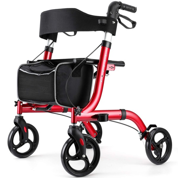 Rollator Walkers for Seniors- Rollator Walker with Seat 8" Wheels-