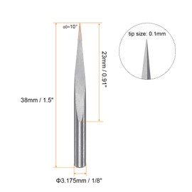 sourcing map Engraving CNC Cutter 1/8 Inch 3.175 mm Shank 0.1 mm Tip 10 Degree Solid Carbide 3 Flutes with Plastic Box for Wood Acrylic PVC MDF Plastic