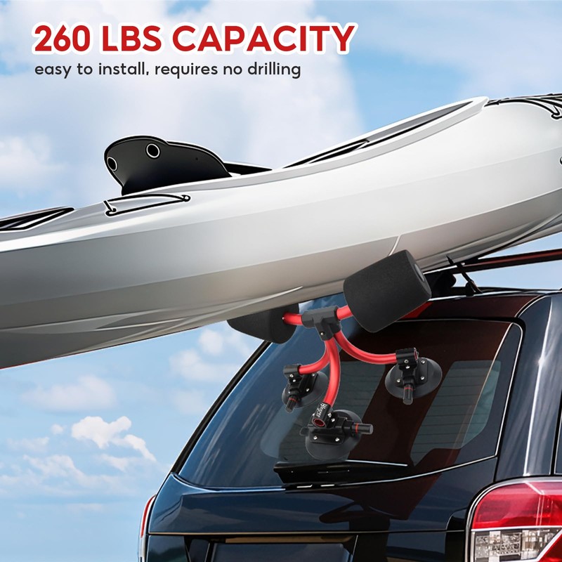 Kayak Load Assist Mount, 3 Suction Cups Kayak Roller Loader,