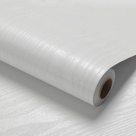 LOVADA Peel and Stick Wallpaper White Wood Wall Paper - 23.6 x 120 Inch Self Adhesive Wallpaper Peel and Stick, Easy to Paste Wall Contact Paper for Stand Liner, Table and Door Makeover Decor