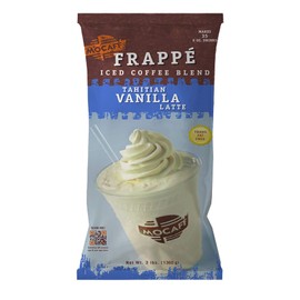 MOCAFE Frappe Tahitian Vanilla Latte Ice Blended Coffee, 3-Pound Bag Instant Frappe Mix, Coffee House Style Blended Drink Used in Coffee Shops