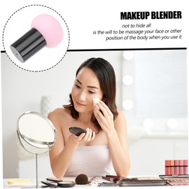 Baluue 3pcs Seal Shape Makeup Sponge Applicator Dry Wet Use Mushroom Head Cosmetic Puff Handle for Foundation Concealer Blush Random
