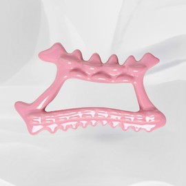 Tiyoha Teeth Shaped Ceramic Massage Tool for Head Face Neck Arm Back Leg|Effective Head Scalp Comb|Trigger Point Massager Tool|Ceramic Whole Body Gua Sha Facial Tools for Relaxing Beauty Youth(Pink)