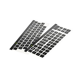 Lacerto® 13 x 13 mm German Sticker Set for PC and Laptop Keyboards with Additional Keys and Numeric Keypad Colour: Black