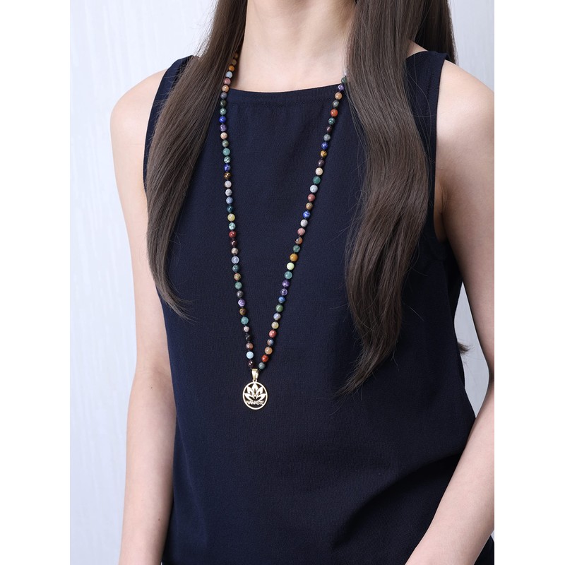 COAI 108 Mala Necklaces with Charms, Gemstone, Gemstones