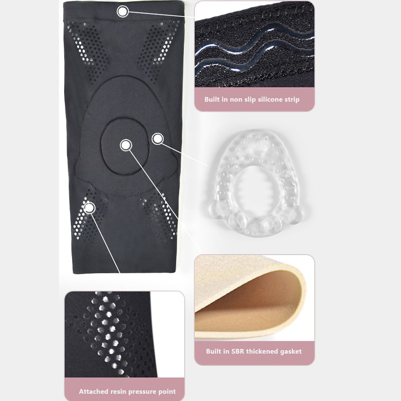 Anti Slip Knee Brace Professional Breathable Soft Silicone Shock Absorbing