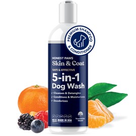 Honest Paws Dog Shampoo and Conditioner - Premium Dog Wash for Allergies and Dry, Itchy, Moisturizing for Sensitive Skin - Sulfate Free, Plant Based, All Natural - 8 Fl Oz