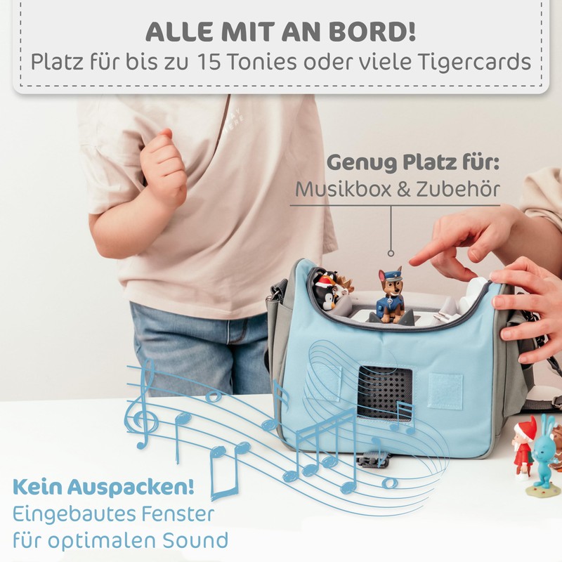 my STITCHERY Toniebox Bag, Blue (embroidered with name), Children's luggage