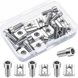Roll-in Spring T-Nuts, 10 Pcs M6 T-Slot Bolts and Nuts, Metal Profile 8mm T Slot Nuts and Bolts, T Track T Nuts and Bolts for 3030 Aluminum Profile - M6