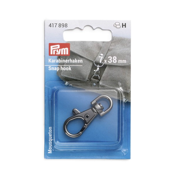 Prym 417898 7 x 38mm Gunmetal Snap Hook Zinc Alloy