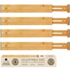 Night Tree Expandable Bamboo Drawer Dividers – Spring-Loaded Wooden Organizers